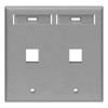 Leviton 2-Port Dual Gang QuickPort Wallplate with ID Windows, 42080-2GP,