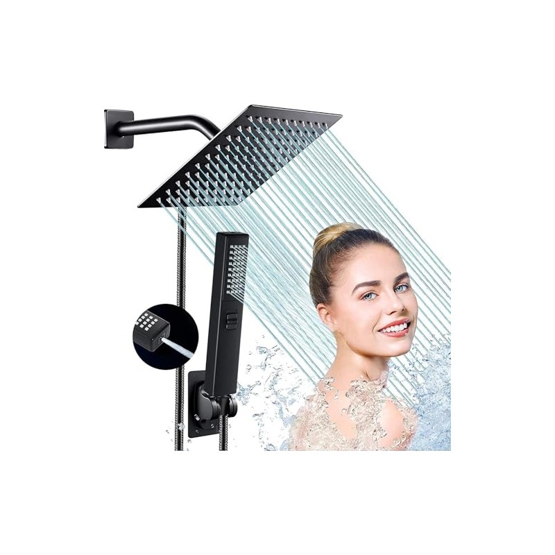 HAWOO Regaderas para Baño, 8" Cabeza de Ducha de Lluvia