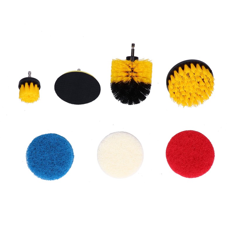 7PCS Drill Brush Scrub Pads Scouring Pad Cleaning Kit for