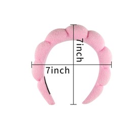 Anphly Cloud Sponge Headband With High Skull Top Velvet For Girls, Makeup Remover, Face Wash Headband,One Light Blue And One Pink Each