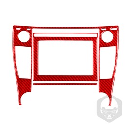 Compatible with Toyota Camry 2015 2016 2017 Accessories Real Carbon Fiber Car Central Control Multimedia Panel GPS Navigation Panel Frame Trim Interior Accessories Red Style B