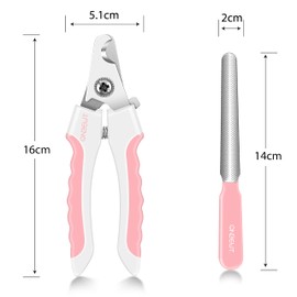 OneCut 6" Dog Nail Clippers for Small, Medium and Large Breed Professional Pet Nail Trimmers -Suitable for Cats, Rabbits and Guinea Pigs with Safety Guard to Avoid Over Cutting (Pink)