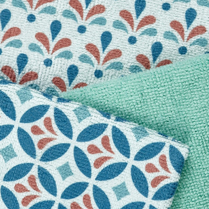 Spontex Microfibre Mosaic Microfibre Cloths, Ideal for Wet and Dry