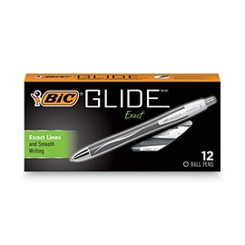 BIC Atlantis Exact Retractable Ball Pen, Fine Point (0.7 mm), Black, 12-Count