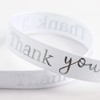 Italian Options Thank You Ribbon White/Silver Satin (9mm x 20M)