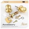 Leydebong 1 Pack Gold Door Knobs for Bedroom/Bathroom, Interior Door