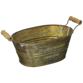 K-I GREENHOUSE Antique Tin Pot 2365-C