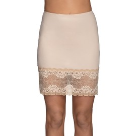 Vanity Fair Women's Plus Size Half Slips for Under Dresses Silky Stretch with Lace (S-2XL), Hem-18 Length-Neutral, XX-Large