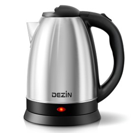 DEZIN Electric Kettle Upgraded, BPA Free 2L Stainless Steel Tea Kettle, Fast Boil Water Warmer with Auto Shut Off and Boil Dry Protection Tech for Coffee, Tea, Beverages