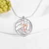 HUKKUN Volleyball Necklace Made of Sterling Silver, Women's Volleyball Pendant,