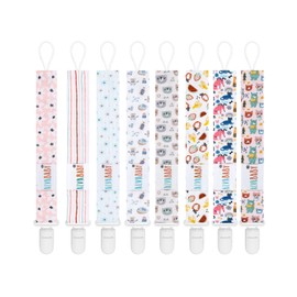 ALVABABY Baby Pacifier Clip for Boys Girls Paci Holder Leash Binky for Teether Soothie 8 Pack 8DP19-CA