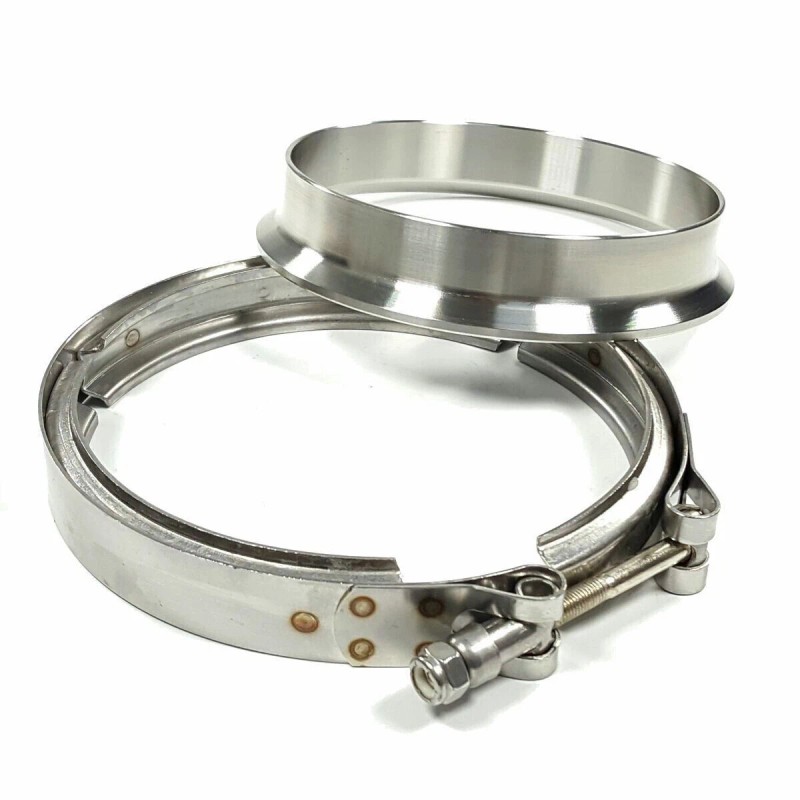 JDMPARTSHOP 5" Exhaust V-Band Flange+Clamp for Borg Warner S400 S475