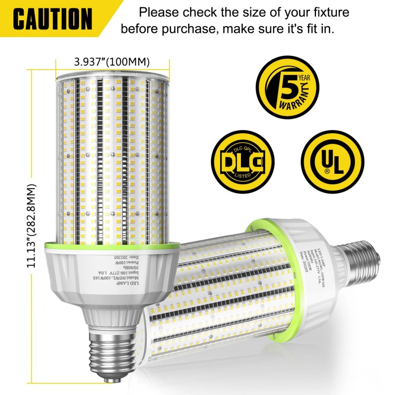 KUKUPPO 100W LED Corn Light Bulbs,E39 Mogul Base For Commercial