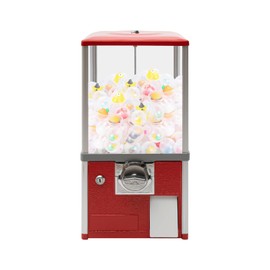 25 Cents Coin Operated Vending Machine, Commercial Gumball Machine, Toy Capsule, Vending Machine, Dispenser Prize Machine, Candy Machine Dispenser for Small Candy, Nuts, Feed (Red)