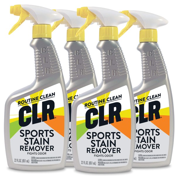 CLR Sports Stain and Odor Remover, 22 Ounce Spray Bottle (Pack of 4)