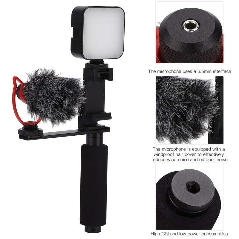 YELANGU Smartphone Vlogging Hand Grip Set Video Recording Holder Handle