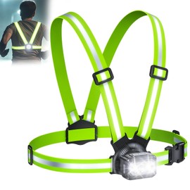 Viccux 500LM High-Visibility Running Lights for Runners with 7 Modes, Adjustable 45° Beam, 360° Reflective Straps & IPX4 Waterproof Running Light for Night Walking/Cycling/Jogging, 3.5-20Hrs Runtime