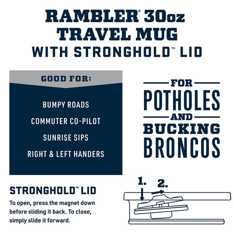 YETI Rambler 30 oz Travel Mug, Stainless Steel, Vacuum Insulated