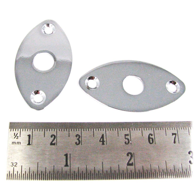3-pack Chrome Ovoid Flat-Profile Jack Plates