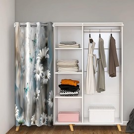 Feelyou Butterfly Door Curtain for Doorway Privacy 1 Panel, 42"x80" Vintage Floral 30%-50% Blackout Insulated Thermal Curtain Flower Door Cover Curtain Botanical Nature Theme Window Treatments