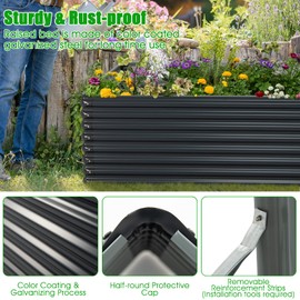 Giantex Galvanized Raised Garden Bed, 70.5"x44"x20.5" Metal Planter Box & Firewood Rack, Large Rectangular Steel Planter Raised Bed, Open Bottom for Vegetables Fruits Flower Succulent, Easy Assembly