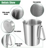 Afcabakila 3 Pcs Stainless Steel Measuring Cups Set Metal Pitcher