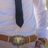 Yjfeshion 2 Pieces Western Cowboy Belt Buckle Bolo Tie Set