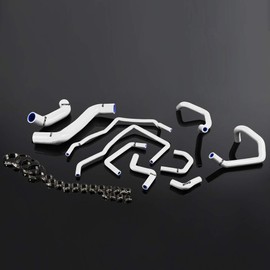 PIT66 Silicone Radiator Hose Kit Compatible with 2008-2011 Subaru Impreza WRX MK10 GRB/GH White