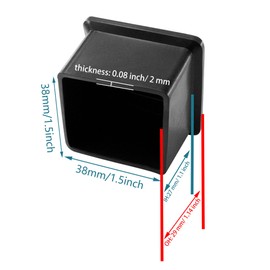 bociloy 4Pcs Square Chair Leg Caps, Flexible PVC Chair Leg Tips Cover, 38x38mm/1.5"x1.5" Furniture Foot Protectors, Non-Slip Table Chair Leg End Cap, Black