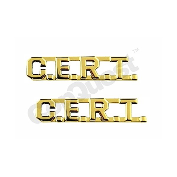 Collar Insignia - 3/8-inch high - Pair - CERT - Gold