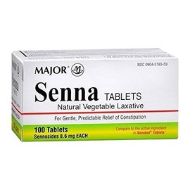 MAJOR Senna Tablets 8.6mg, 100 Count Per Bottle by MAJOR