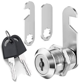 Litensh Security Mailbox Lock with Different Keys, 20mm Letter Post Box Lock, Cabinet Drawer Cam Cupboard Lock, Toolbox Door Furniture Locker Lock Come with 2 Different Lock Plates