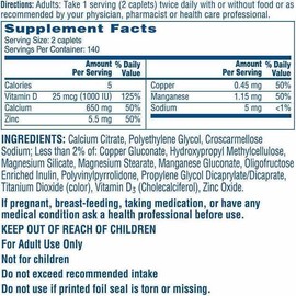 Citracals Maximum Plus Calcium Citrate + D3, 280 Caplets, Bulk Size