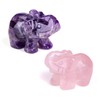 Jovivi 2pcs Amethyst Rose Quartz Crystal Elephant Figurines 1.5 Inch