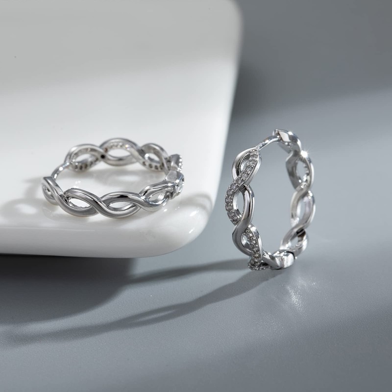 Senteria Silver Hoops Earrings for Women Hypoallergenic 925 Sterling Silver