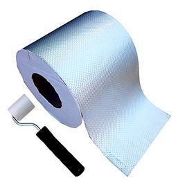 Rexoseal Reinforced Aluminum Backing All-Weather Waterproofing Repair Tape - UV and High-Temperature Resistant Tape - Includes Free Hand Roller - Silver, 6" x 50'