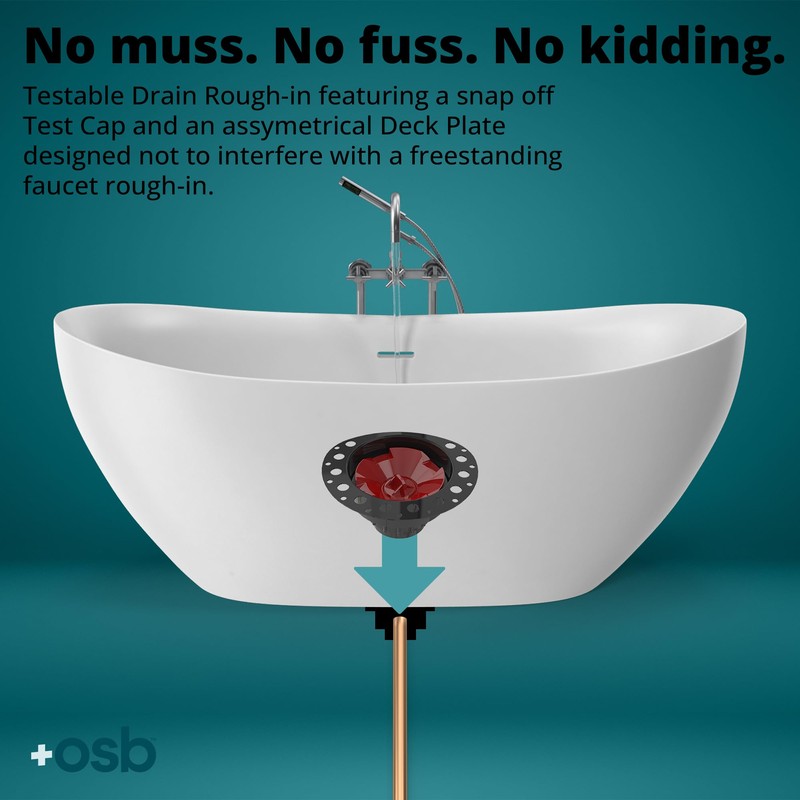 +OSB ITD35 ABS Island Tub Drain Rough-in for Freestanding Bathtub,