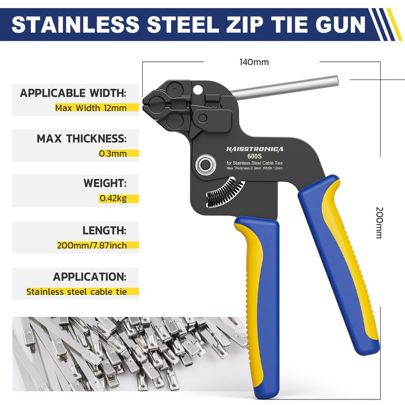 haisstronica Zip Tie Gun for Fastening and Cutting up to