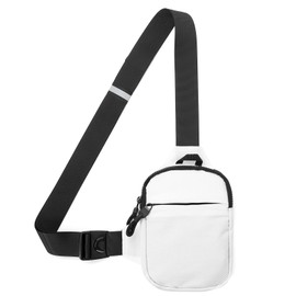 DONGKER Sling Chest Crossbody Bag, Waterproof Shoulder Bag, Crossbody Bag Backpack for Men and Women Hiking Outdoor Sports (L, White)