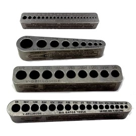 Big Gator Tools BGT 4-Pack Precision Drill Guide SAE + Number Hole Sizes 4pc Kit