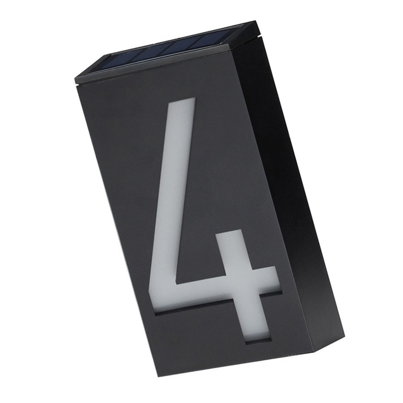 Solar House Number Solar Powered 1000mAh Rechargeable LED Illuminated Address