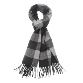 Nonakgado Men'S Plaid Scarf-Fall Winter Soft Black Grey Cashmere Feel Tartan Checkered Scarves for Women Travel(Style 21)