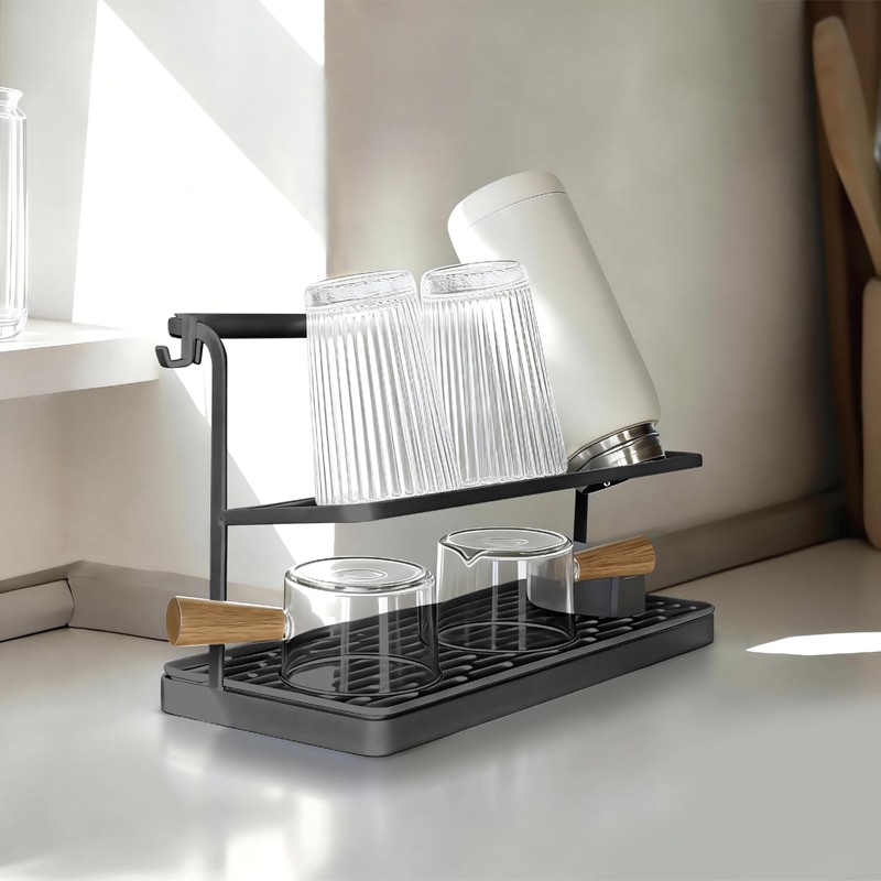seicasaya 2-Tier Water Bottle Drying Rack for Countertop - Large