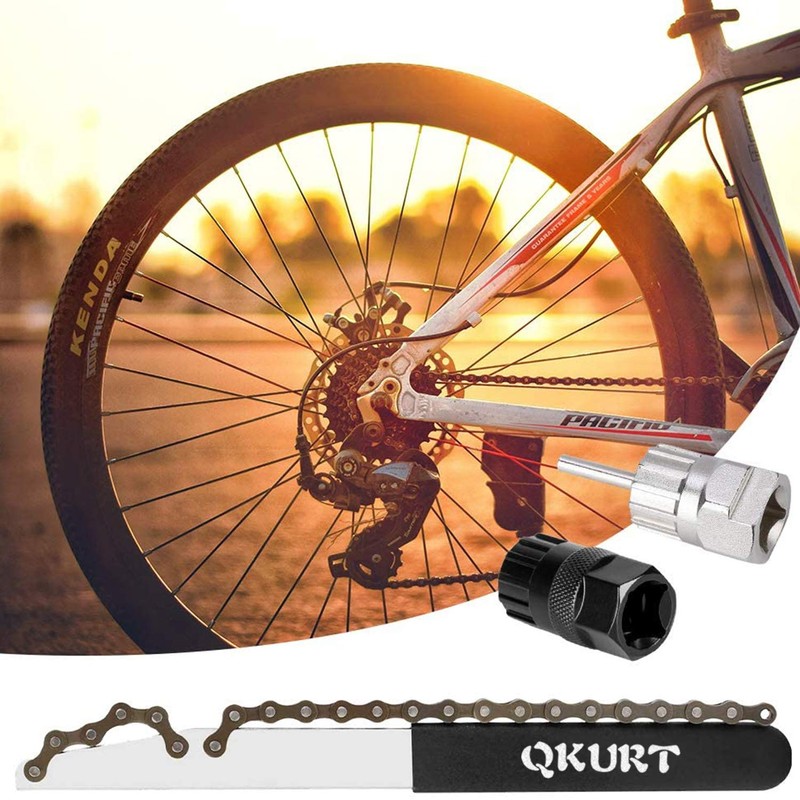 QKURT Bike Chain Whip Tool Kit, 3PCS Cycle Cassette Removal
