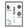 Stainless Steel Bore Brush Hex Handle Cleaning Wire Brush, 6Pcs