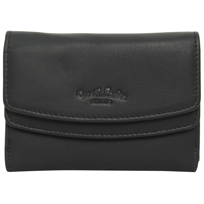 Gusti Asmund Women's Purse Vintage Leather Purse, black, Retro