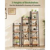 Furologee 5 Tier Ladder Shelf,Tall Bookshelf with 2 Hooks,Narrow Bookcase