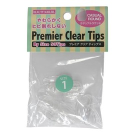 ビューティーネイラー ネイルチップ プレミアクリアティップス バイサイズ カジュアルラウンド P14N-1