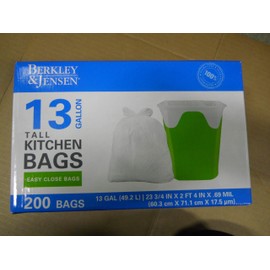Berkley& Jensen 13 Gallon Tall Kitchen Bags 200