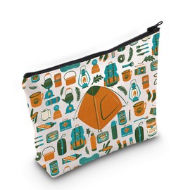 PYOUL Camping Lover Gift Wild Camping Essentials Makeup Bag Camper Cosmetic Bag Adventure Merch (Camping Essentials Bag)